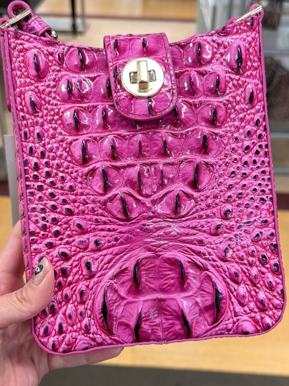 BRAHMIN Melbourne Collection Electric Fuchsia Marley Crossbody Bag